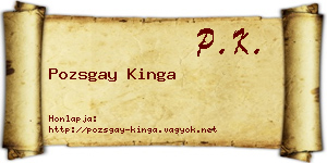 Pozsgay Kinga névjegykártya
